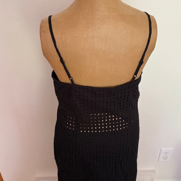 Walter Baker sz 8 Elegant perforated Black 100% cotton Dress lined great cond - Picture 6 of 11